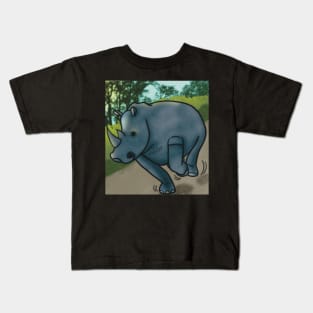 Rhino on the loose Kids T-Shirt